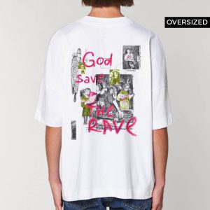 Unisex God Save The Rave T-Shirt White Oversized