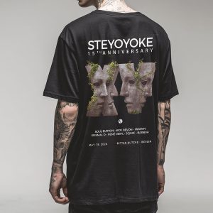 Unisex Steyoyoke 15th Anniversary T-Shirt Black Oversized