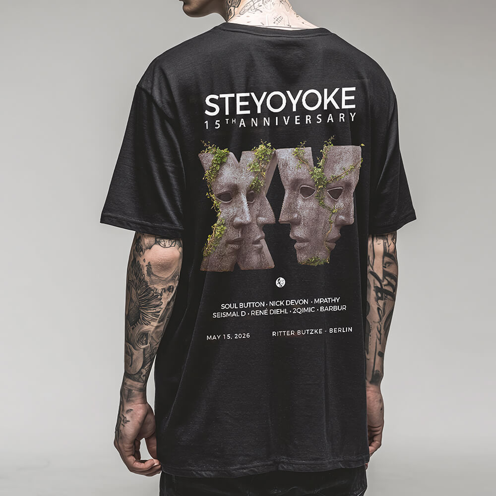 Unisex Steyoyoke 15th Anniversary T-Shirt Black Oversized Unisex Steyoyoke 15th Anniversary T-Shirt Black Oversized