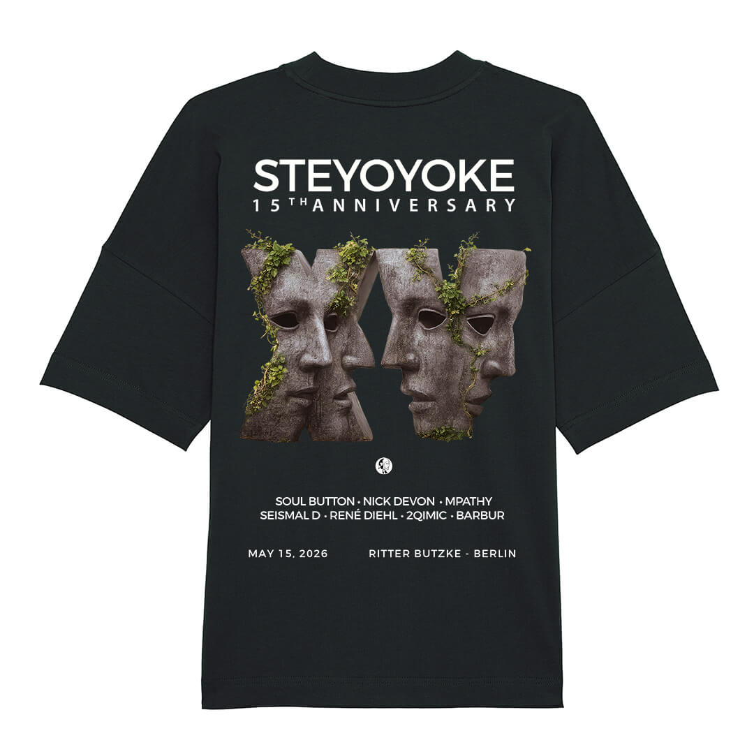 Unisex Steyoyoke 15th Anniversary T-Shirt Black Oversized Unisex Steyoyoke 15th Anniversary T-Shirt Black Oversized